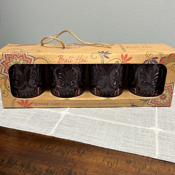 Brand new, Bali Hai set of four Acrylic 16 oz Double old fashion tumblers - Picture 5 of 6